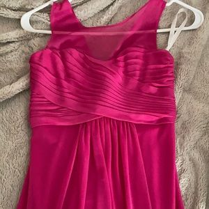 David’s bridal hot pink flowy dress